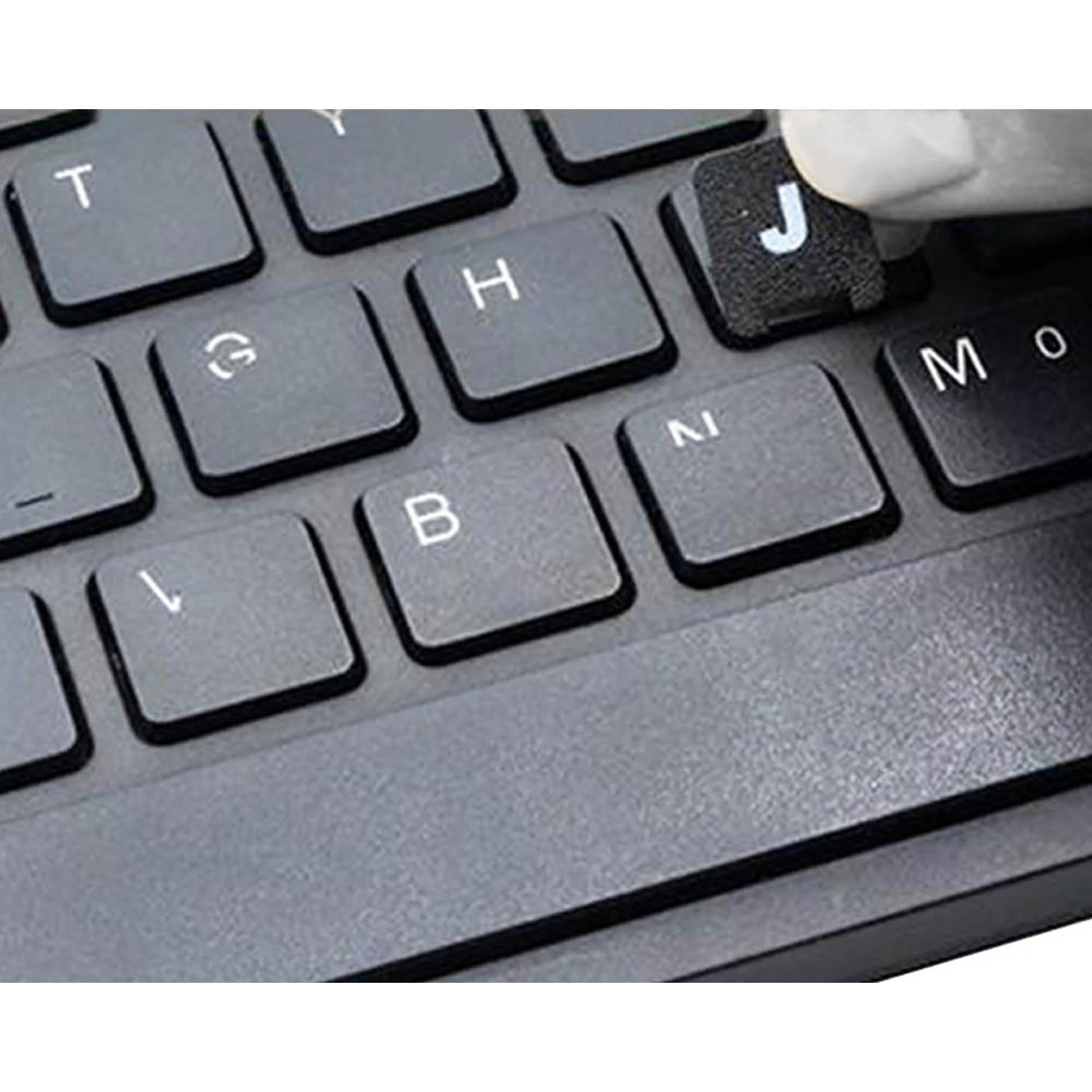 SWISS – Pegatinas de teclado no marcadas en inglés para teclado con texto  en inglés, color negro, blanco o plateado, Fondo negro